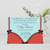 Cute Bra Lingerie Bridal Shower Invitation Kaart (Staand voorkant)