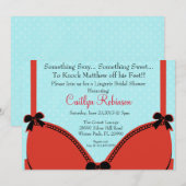 Cute Bra Lingerie Bridal Shower Invitation Kaart (Voorkant / Achterkant)