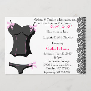 Cute Bra/Lingerie Bridal Shower Invitation Kaart