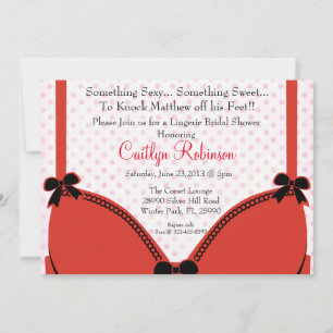 Cute Bra Lingerie Invitation de la douche nuptiale