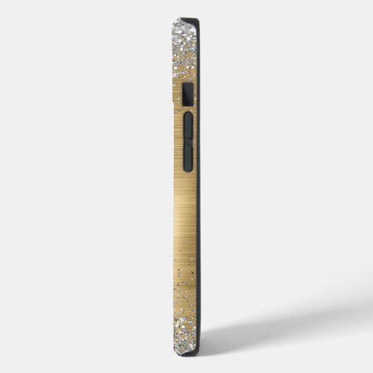Cute braad goudpleisterkalk zilverglitter monogram Case-Mate iPhone case (Achterkant / Links)