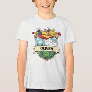 Cute Brandweervliegtuig Badge Tri-Blend Shirt
