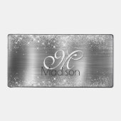 Cute brded metal Silver Faux monogram Bureaumat (Voorkant)