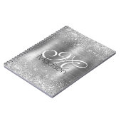 Cute brded metal Silver Faux monogram Notitieboek (Linkerzijde)