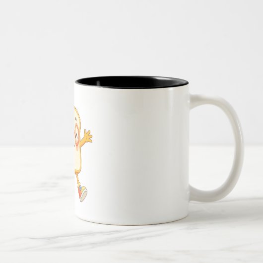 Cute Bread Cartoon Jumping Character Coffee Mug (Droit)