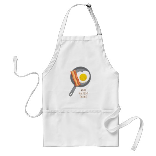Cute Breakfast Bacon en Egg in Love Apron Standaard Schort (Voorkant)