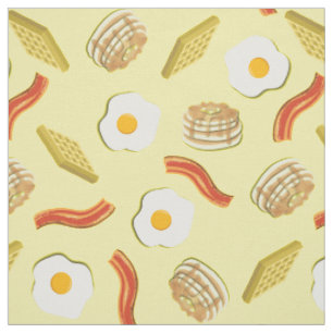 Cute Breakfast Kinder Bacon Eggs Pancakes Waffles Stof