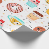 Cute Breakfast Pattern Cadeaupapier (Hoek)