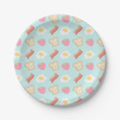 Cute Breakfast Pattern Papieren Bordje (Voorkant)