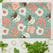 Cute Breakfast Pattern Theedoek (Gevouwen)