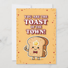 Cute Breakfast Pun You Are the Toast of the Town Bedankkaart