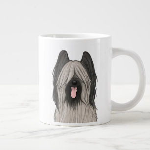 Cute Briard Cartoon Dog Extra Grote Beker