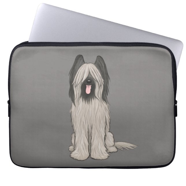 Cute Briard Cartoon Dog Laptop Sleeve (Voorkant)