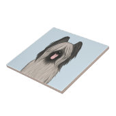Cute Briard Cartoon Dog Tegeltje (Zijkant)