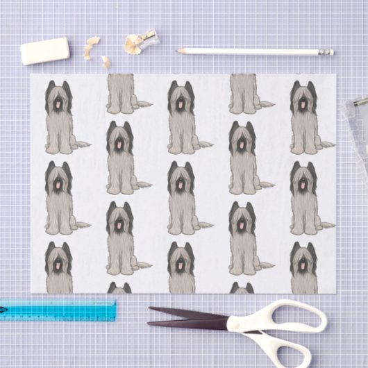 Cute Briards Patroon Tissuepapier (Craft)
