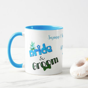 Cute Bride and Groom Personalized Wedding Mok