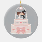 Cute Bride and Groom Topper Wedding Cake Ornament (Achterkant)