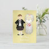 Cute Bride en Groom Scottish Wedding Theme Kaart (Staand voorkant)