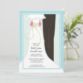 Cute Bride en Groom Wedding Invitations Kaart (Staand voorkant)
