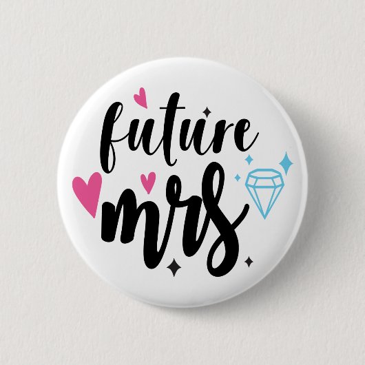 Cute Bride Mrs Wedding Vrijgezellenfeest Verloving Ronde Button 5,7 Cm (Voorkant)