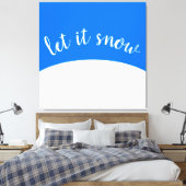 Cute Bright Blue Sky White Hill Let op het sneeuws Canvas Afdruk (Insitu (Slaapkamer))
