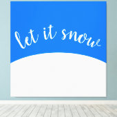 Cute Bright Blue Sky White Hill Let op het sneeuws Canvas Afdruk (Insitu (Houten vloer))