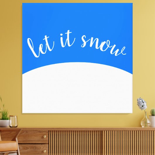 Cute Bright Blue Sky White Hill Let op het sneeuws Canvas Afdruk (Insitu (Woonkamer))