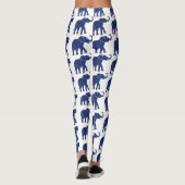 Cute Bright Blue Thai Elephant Leggings Motifs (Dos)