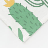 Cute Bright Green Desert Cactus Pattern Fleece Deken (Hoek)