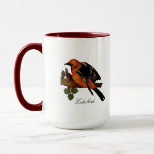  Cute Bright kleurrijke vogel en olie Mok