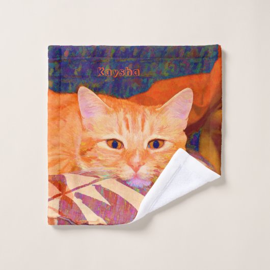 Cute Bright Orange Tabby Cat (Gant de toilette)
