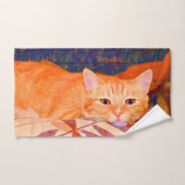 Cute Bright Orange Tabby Cat (Serviette à main)