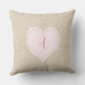 Cute Bright Sweet Heart Ajouter Coussin Monogramme (Verso)