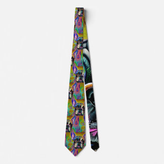 Cute Brindle French Bulldog Necktie Stropdas