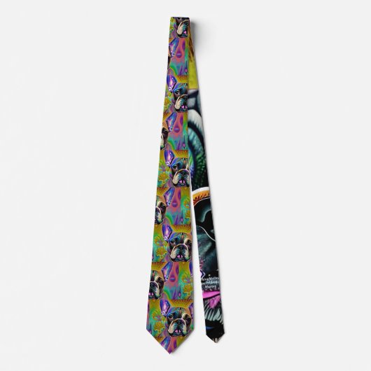 Cute Brindle French Bulldog Necktie Stropdas (Voorkant)