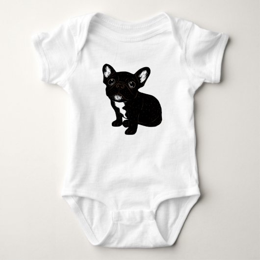 Cute Brindle Frenchie Puppy Romper (Voorkant)