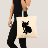 Cute Brindle Frenchie Puppy Tote Bag (Voorkant (product))