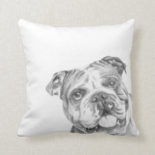 Cute British Bulldog kussenal by Tracy Stone Kussen