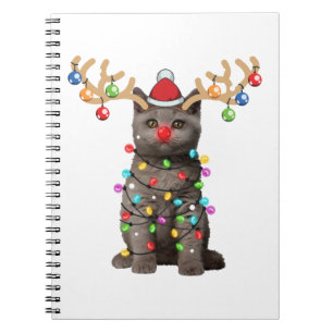 Cute British Shorthair Cat Funny Kerstfeestdag Notitieboek