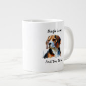 Cute Brown beagle Personalize Extra Grote Beker (Voorkant rechts)