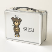 Cute Brown Beer met een gele bloem (Achterkant)