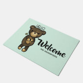 Cute Brown Beer met een gele bloem Deurmat (Schuin)