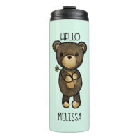 Cute Brown Beer met een gele bloem