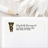 Cute Brown Beer met gele bloem Etiket (Insitu)