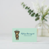 Cute Brown Beer met gele bloem Visitekaartje (Staand voorkant)