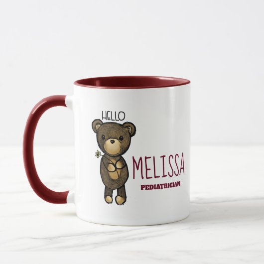 Cute Brown Beer met gele ventilator Mok (Links)