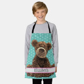 Cute Brown Beer Name Kinder Animal Pattern Blue Schort (Gedragen)