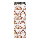 Cute Brown Boho Rainbow Whimsical Pattern Thermosbeker (Achterkant)
