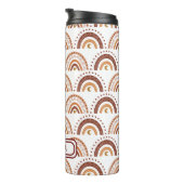 Cute Brown Boho Rainbow Whimsical Pattern Thermosbeker (Geroteerd rechts)