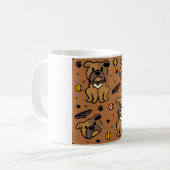 Cute Brown Bulldog Pattern Personalized Gift Koffiemok (Voorkant links)